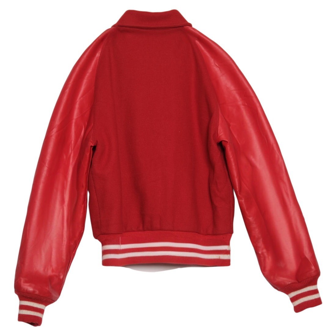VINTAGE Red Wool + Leather Varsity Letterman Jacket
