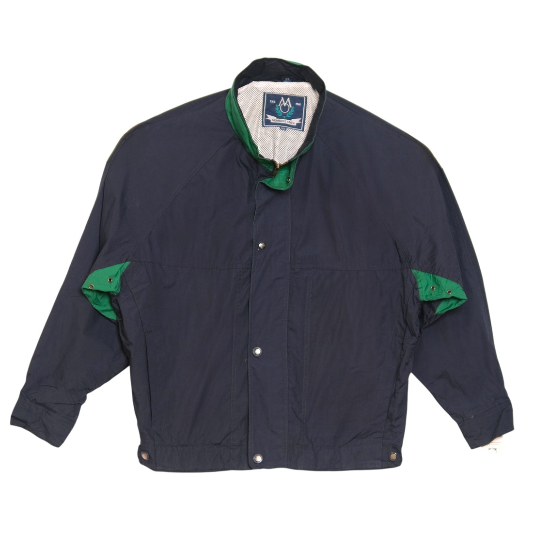 Vintage Members Only Navy + Green Colorblock Jacket  XL (Oversized Fit)