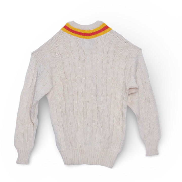 Vintage Kent & Curwen Cream Cable Knit Cricket Sweater  Oversized Fit