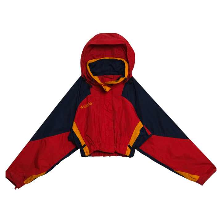 VINTAGE Firecracker + Midnight Navy Upcycled Crop Hooded Jacket