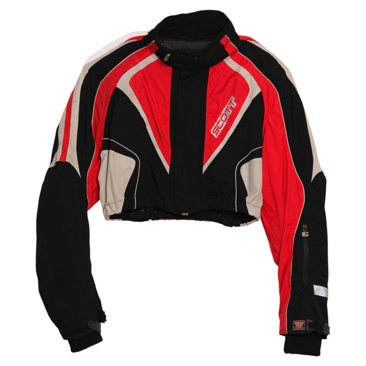 VINTAGE Black + Cherry Upcycled Moto Crop Jacket