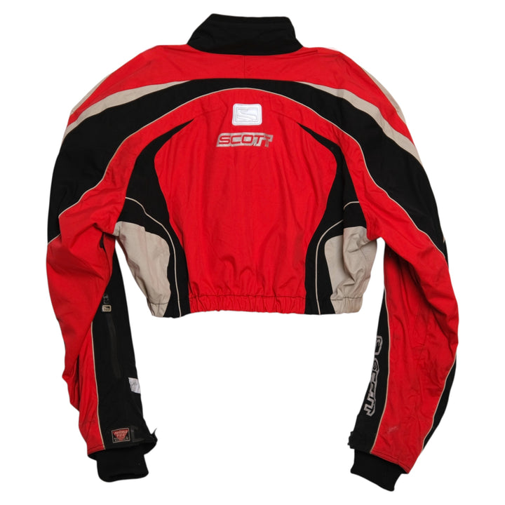 VINTAGE Black + Cherry Upcycled Moto Crop Jacket