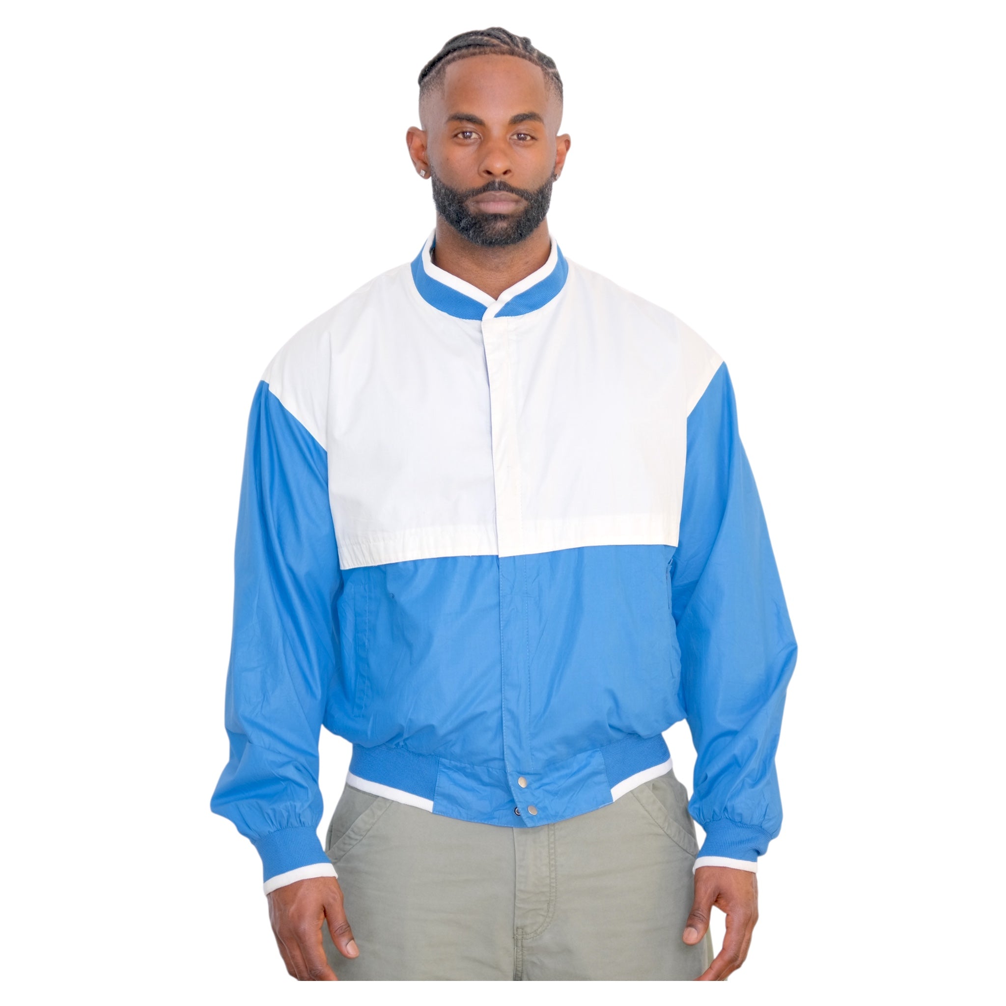 Vintage Members Only Reversible Colorblock Jacket  Blue/White