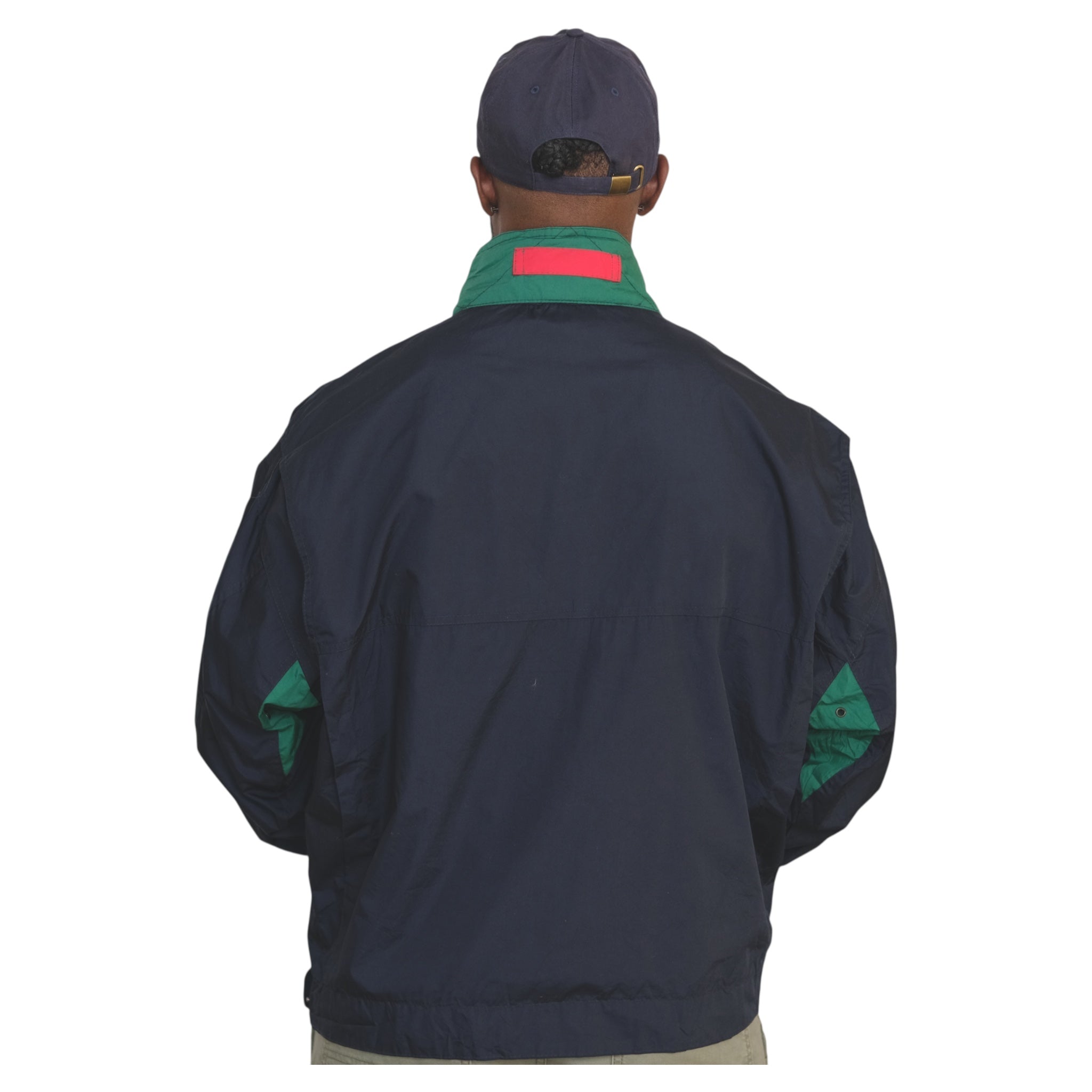 Vintage Members Only Navy + Green Colorblock Jacket  XL