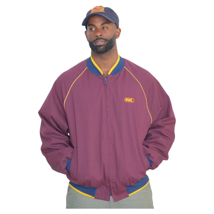 Vintage Maroon & Gold Piped Track Jacket