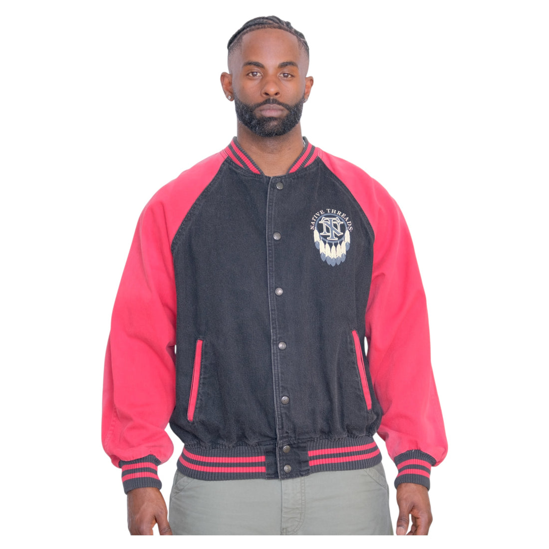 Vintage Black and Brick Red Varsity Jacket