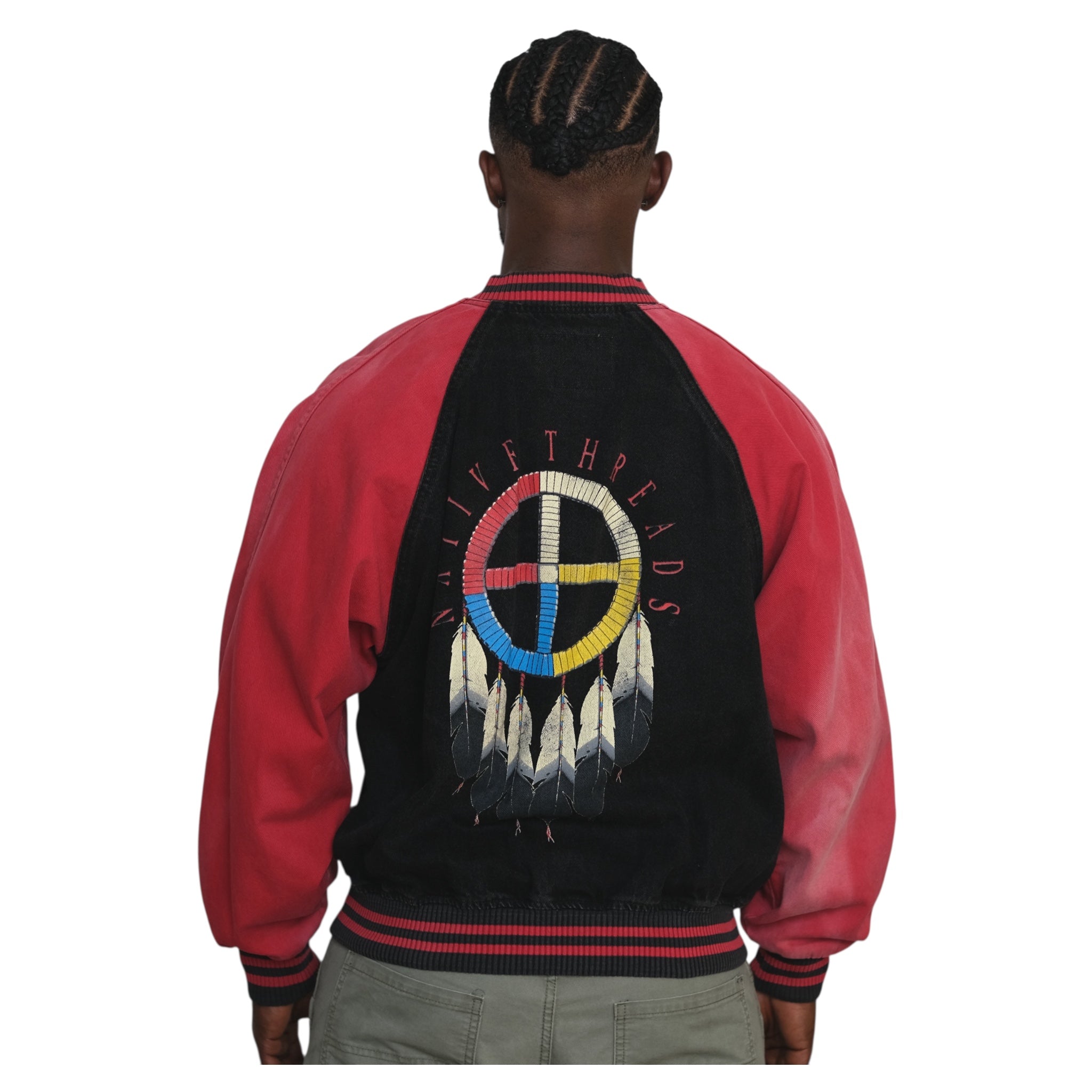 Vintage Black and Brick Red Varsity Jacket