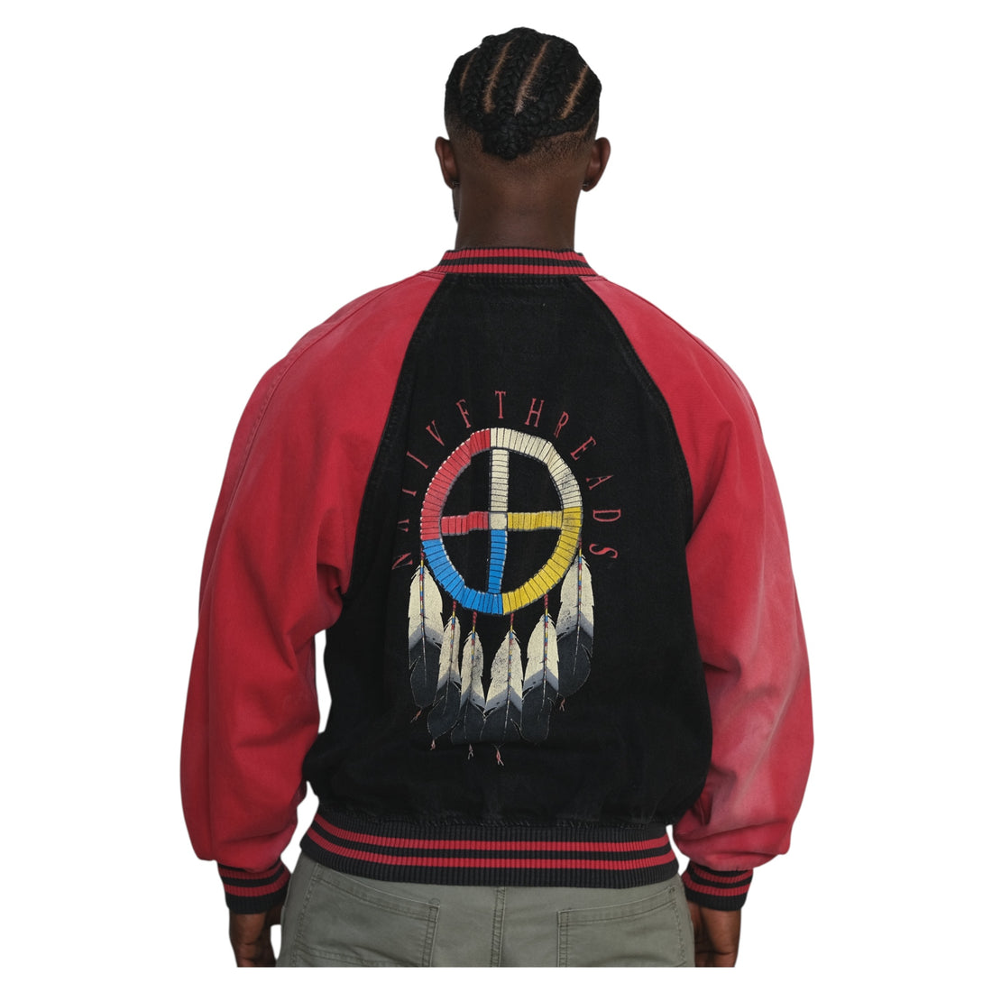 Vintage Black and Brick Red Varsity Jacket