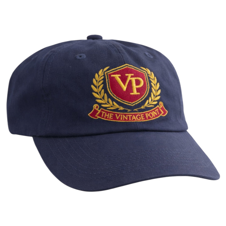 The Vintage Point Crest Dad Hat Navy Blue