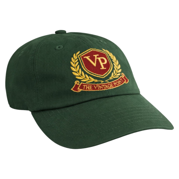 The Vintage Point Crest Dad Hat Forest Green