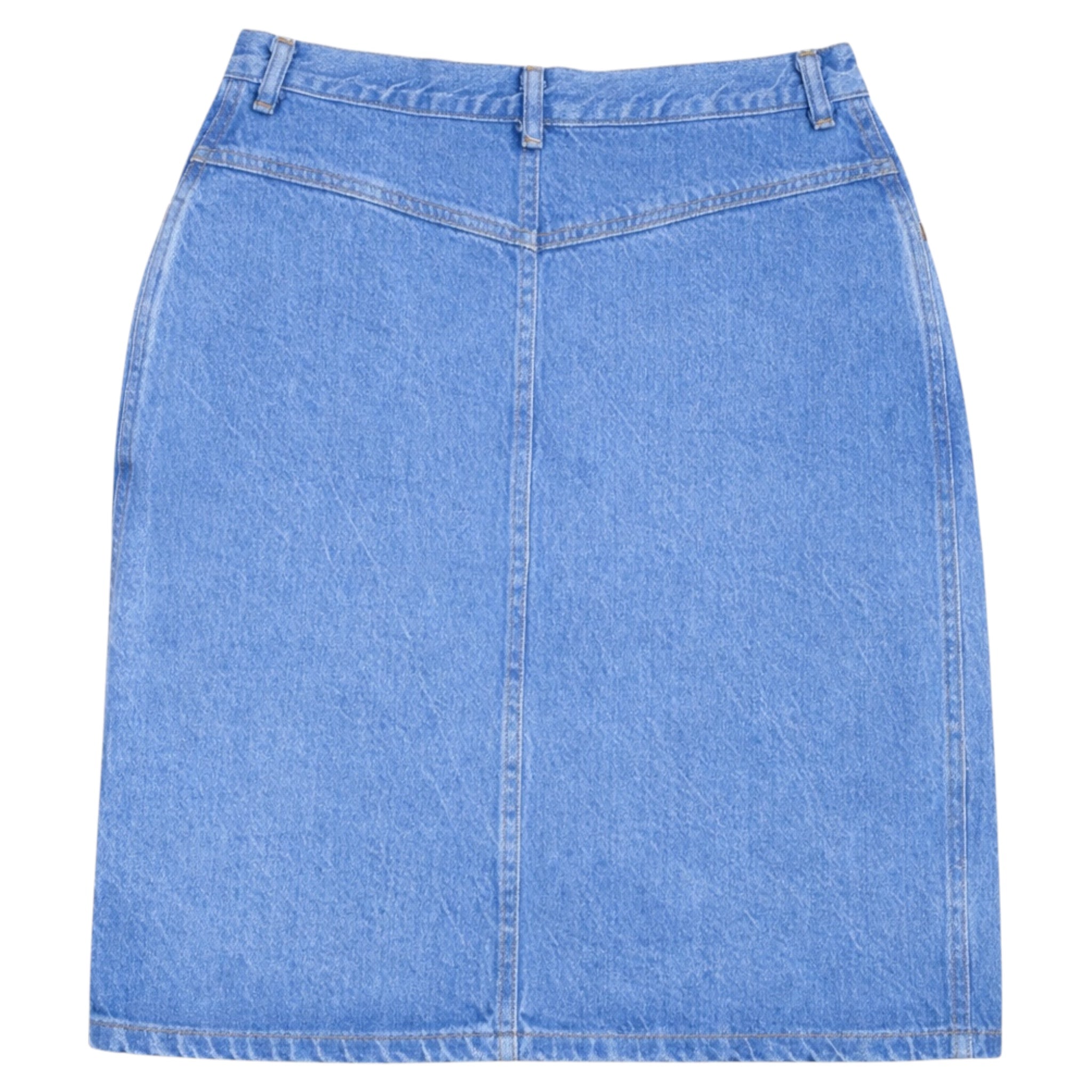 1990s Vintage Light-Wash Denim Mini Skirt