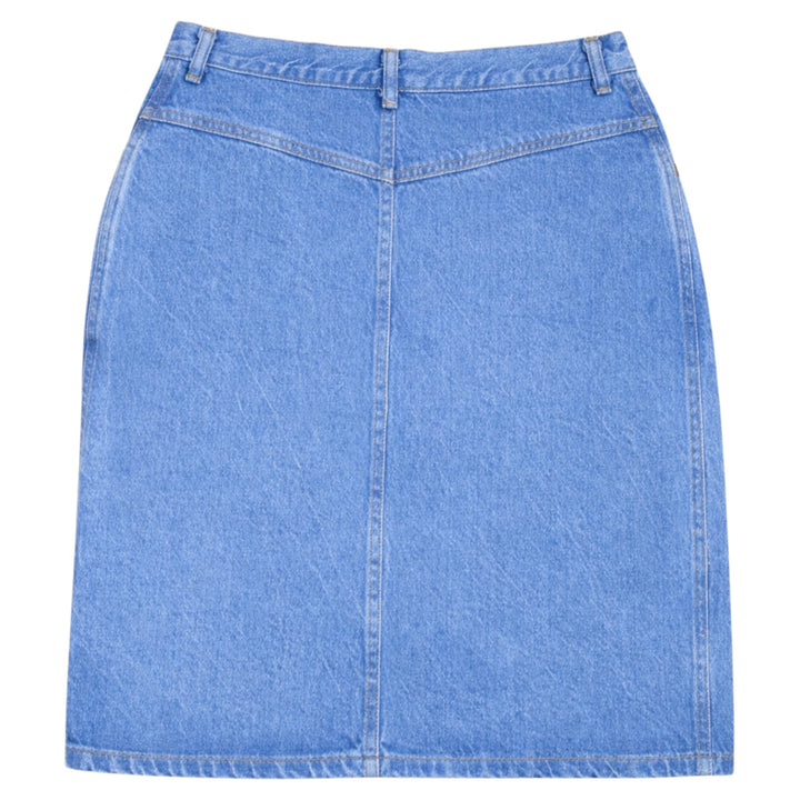 1990s Vintage Light-Wash Denim Mini Skirt
