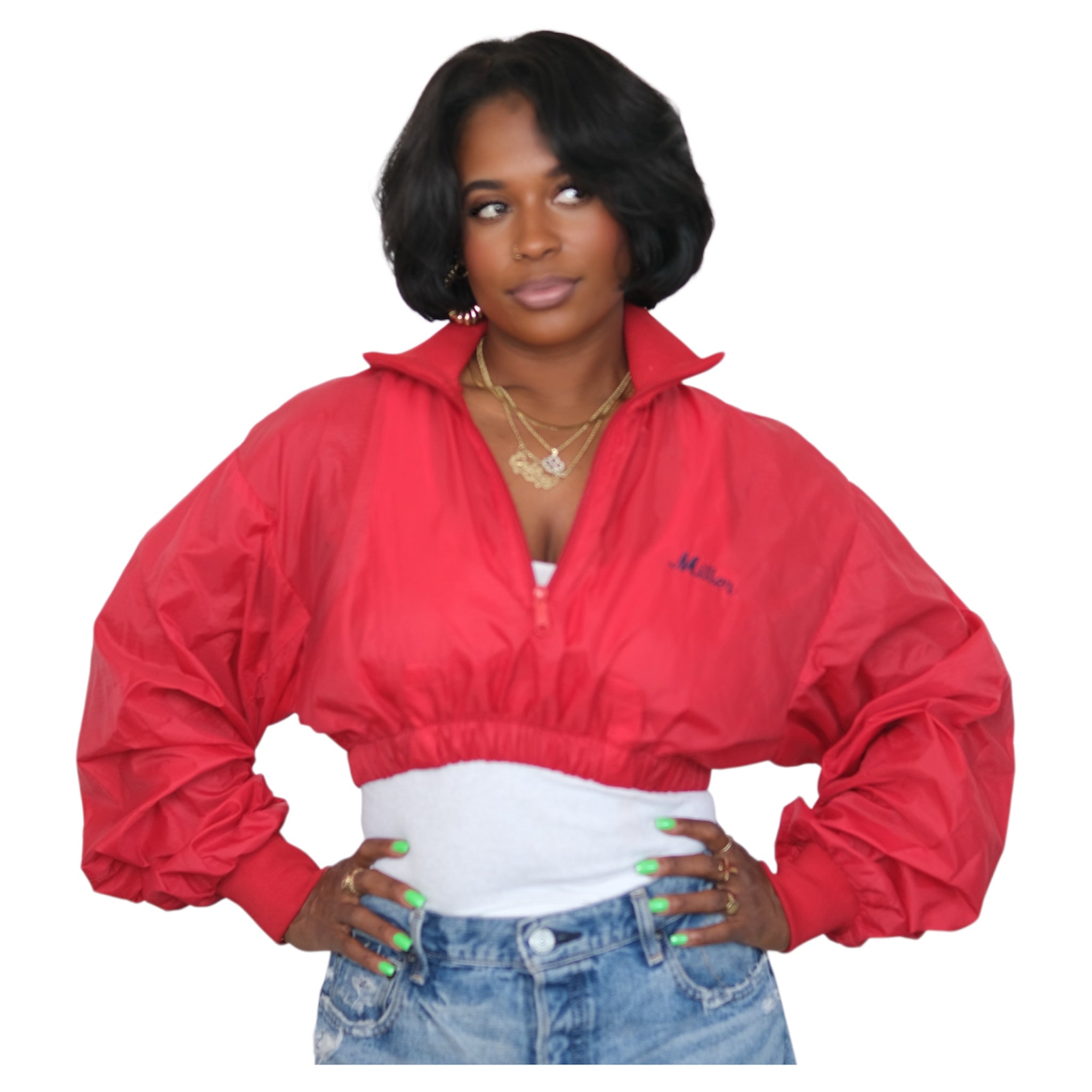 Vintage Upcycled Cherry + Black Ice Sport Jacket