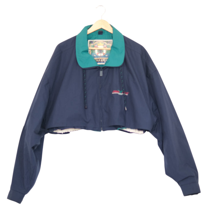 Vintage Midnight + Jade Upcycled Cropped Jacket