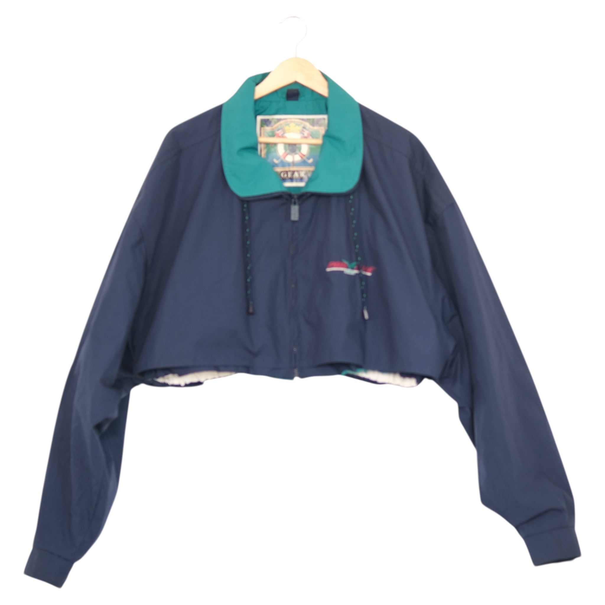 Vintage Midnight + Jade Upcycled Cropped Jacket