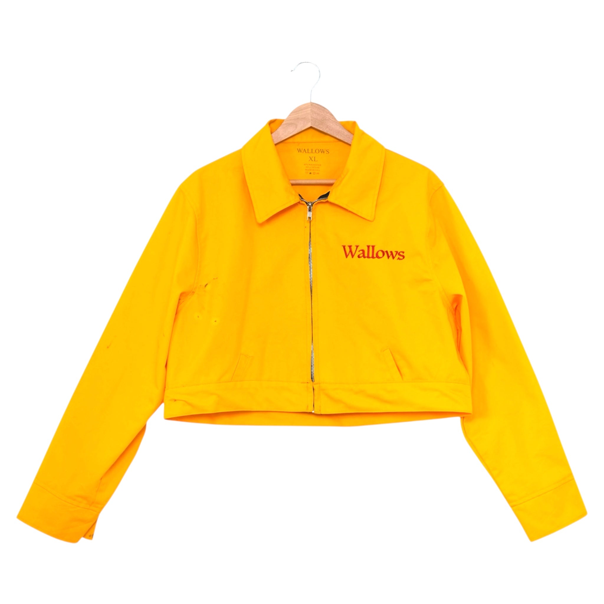 Vintage Marigold Wallows Cropped Upcycled Work Jacket