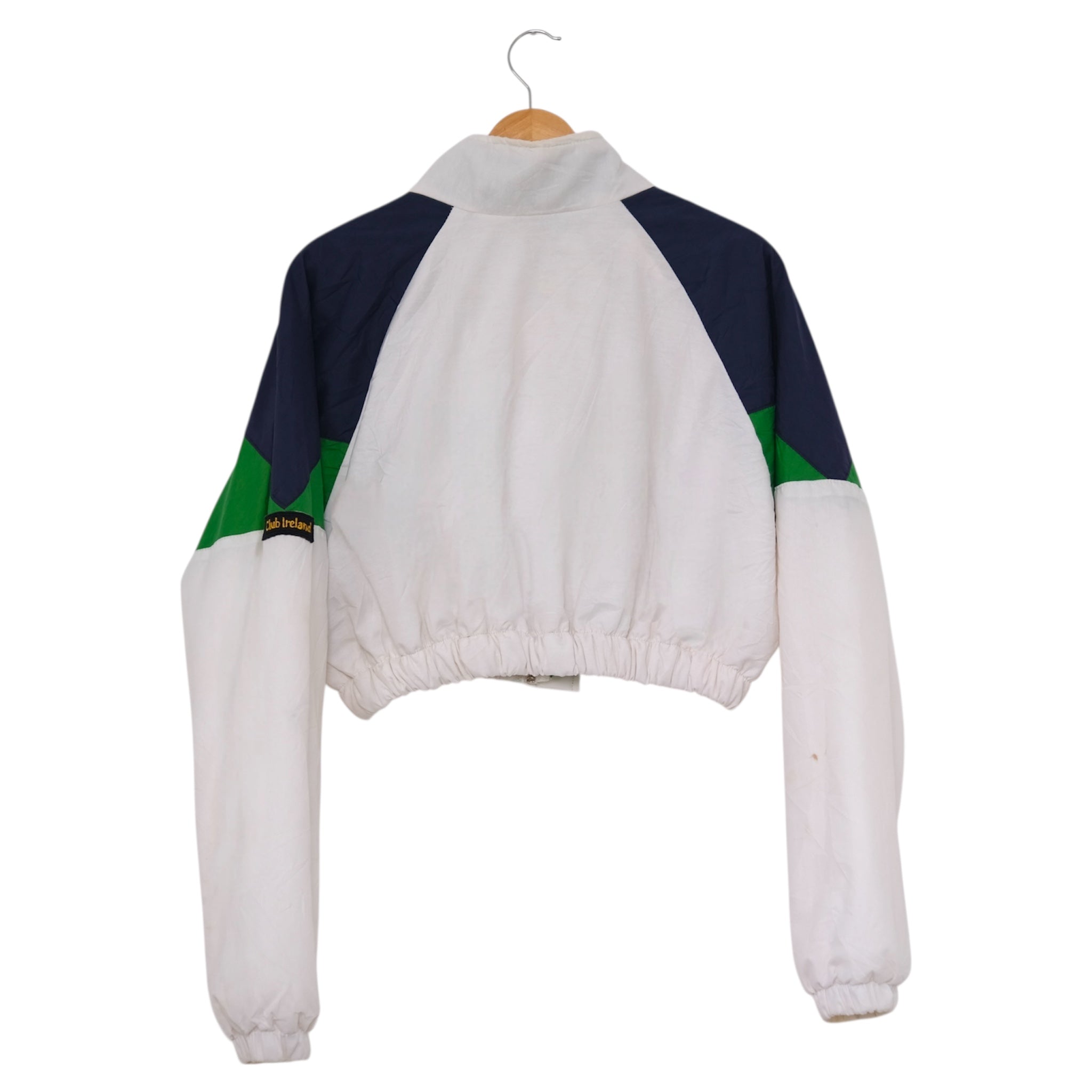 Vintage Emerald + Navy + Ivory Upcycled Club Ireland Cropped Jacket