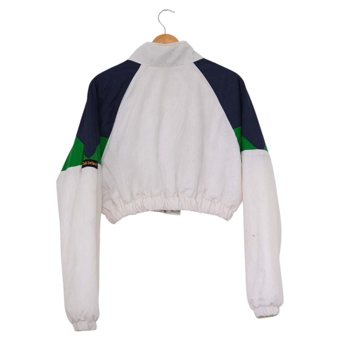 Vintage Emerald + Navy + Ivory Upcycled Club Ireland Cropped Jacket