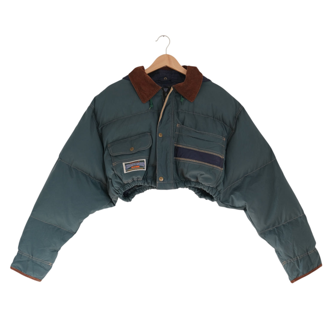Vintage Pine + Tobacco GAP Upcycled  Cropped Mini  Puffer Jacket