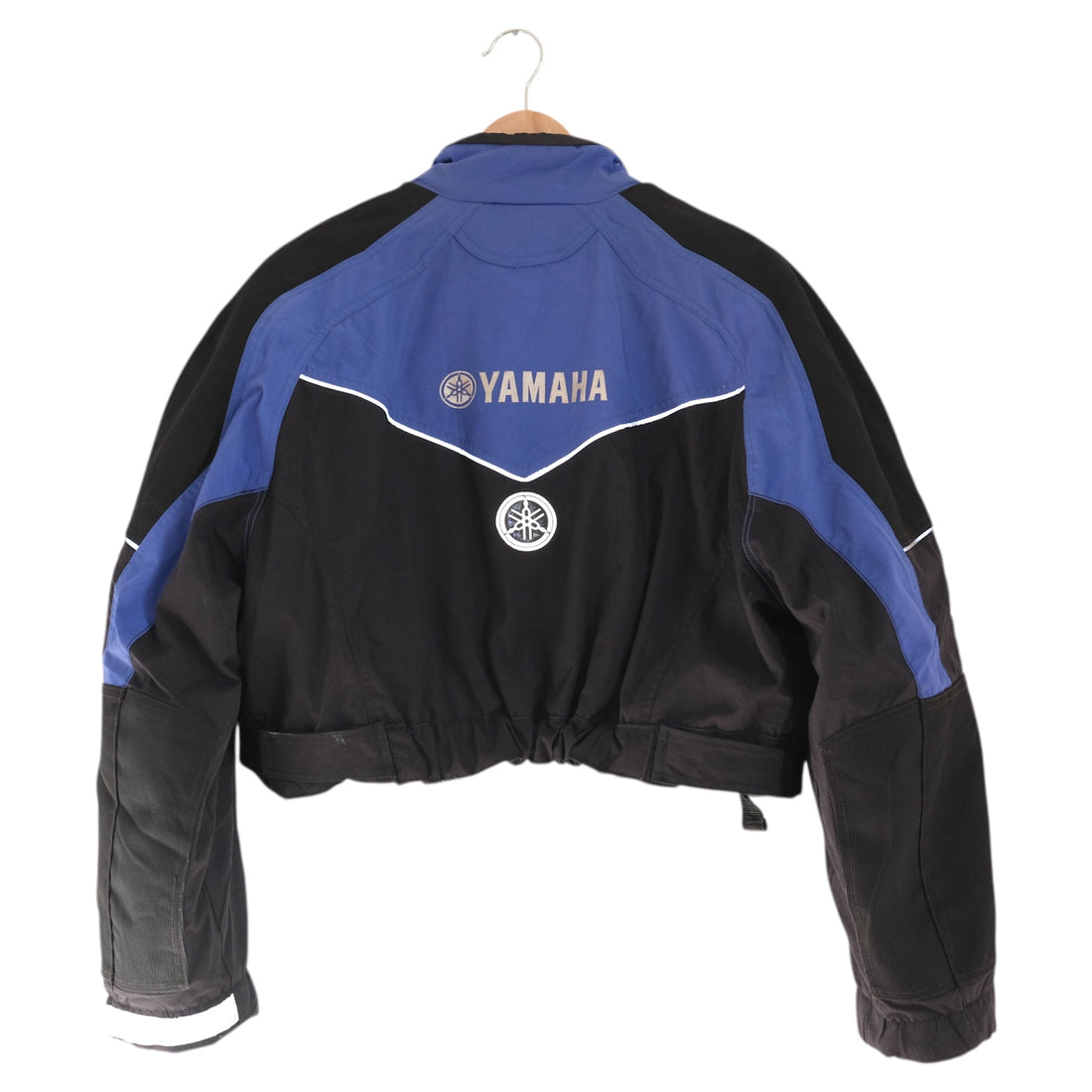 Vintage Cobalt + Onyx Yamaha SRX Upcycled Cropped Moto Jacket