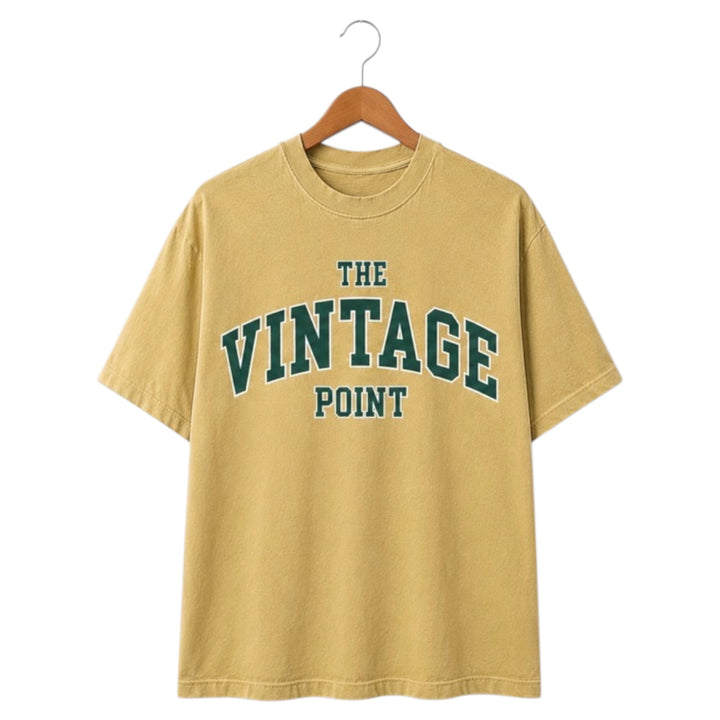 The Vintage Point Washed Butter Yellow Graphic Tee