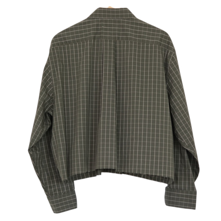 Reworked Vintage Olive Grid Space Patch Shirt | One of One