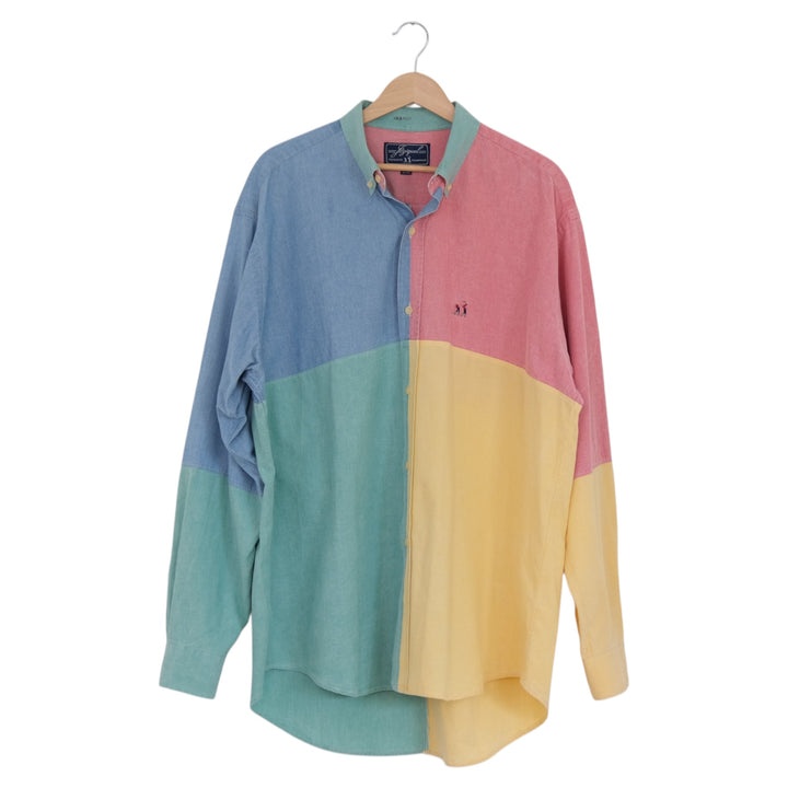 Vintage Colorblock Button-Down Shirt | 2XL