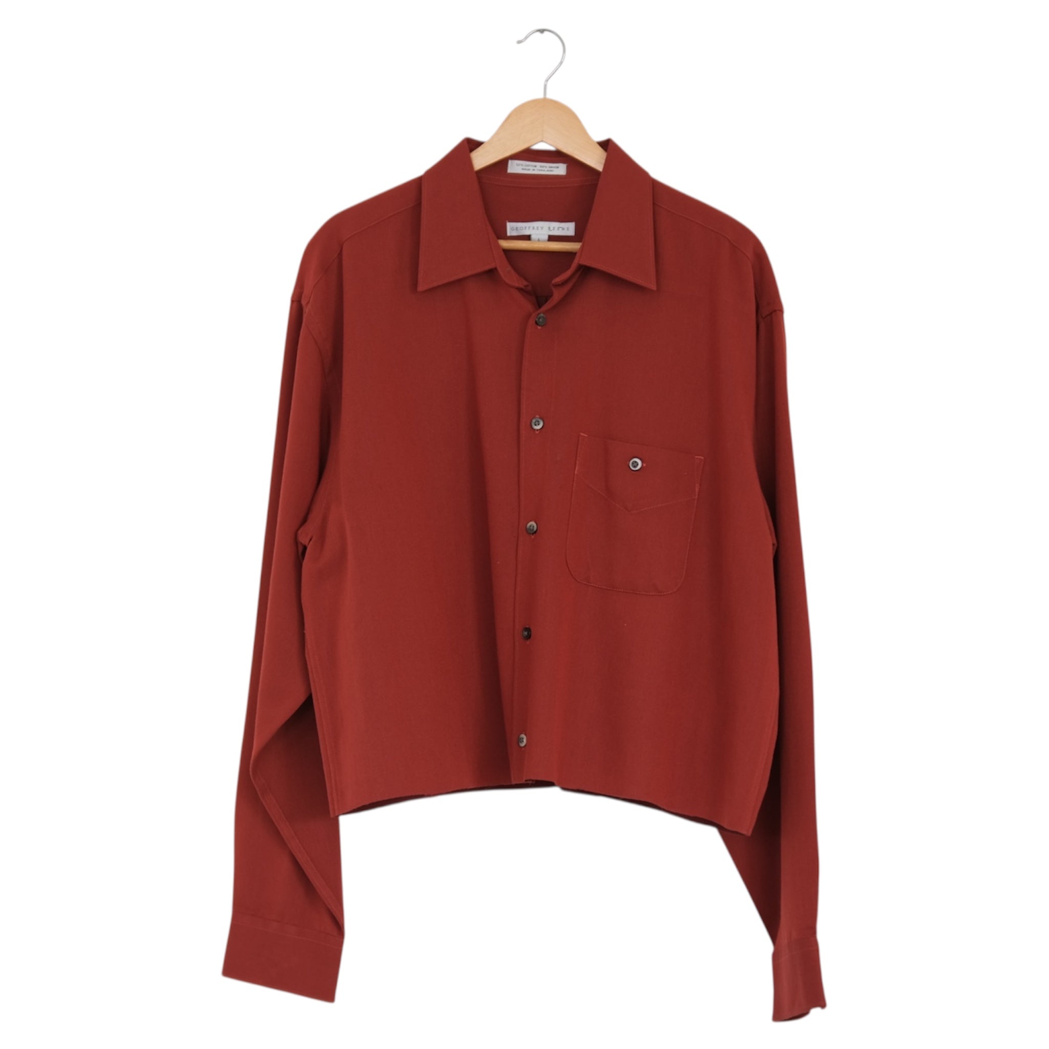 Reworked Rust Button-Front Shirt | Large
