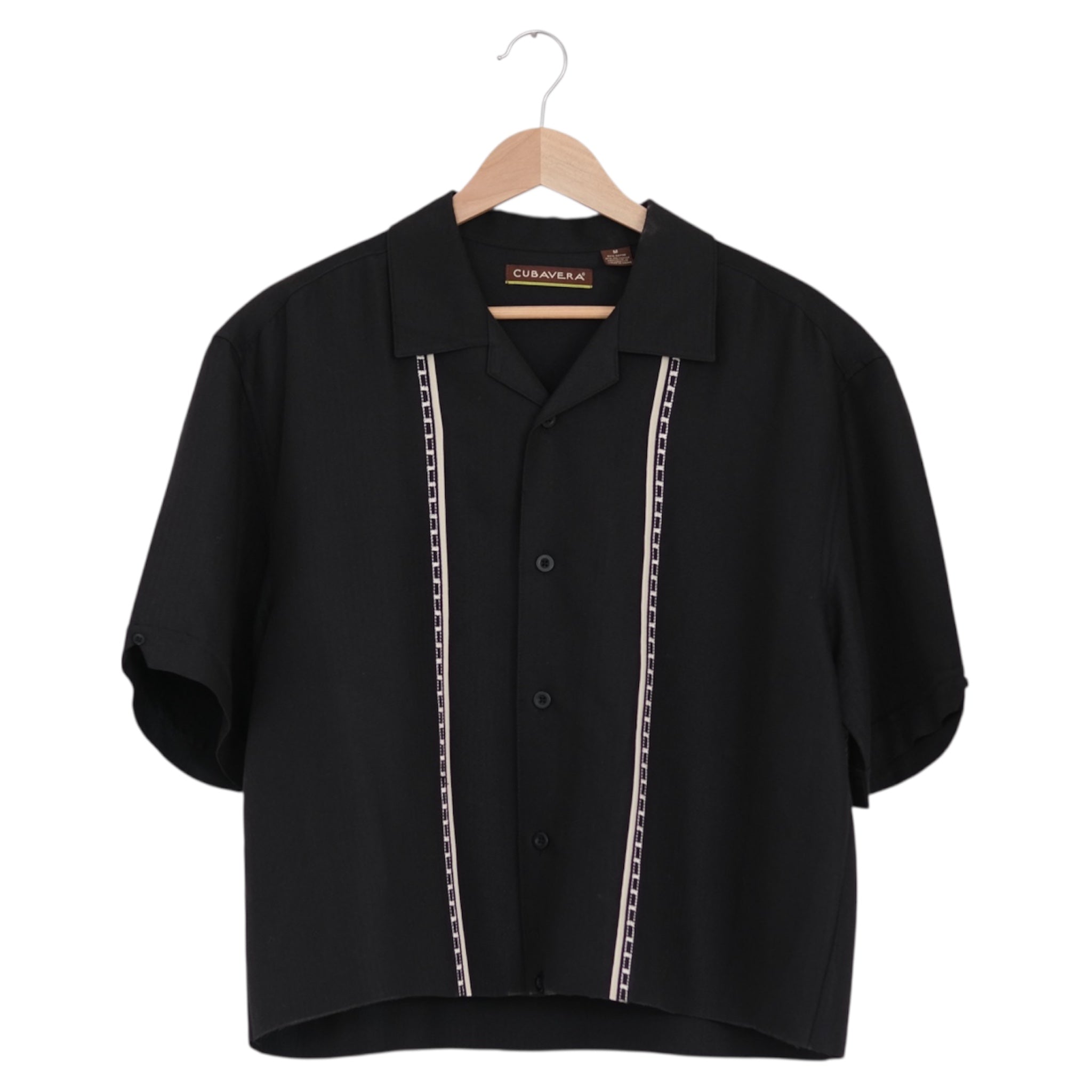 Black Tonal Stripe Button-Front Shirt | Medium