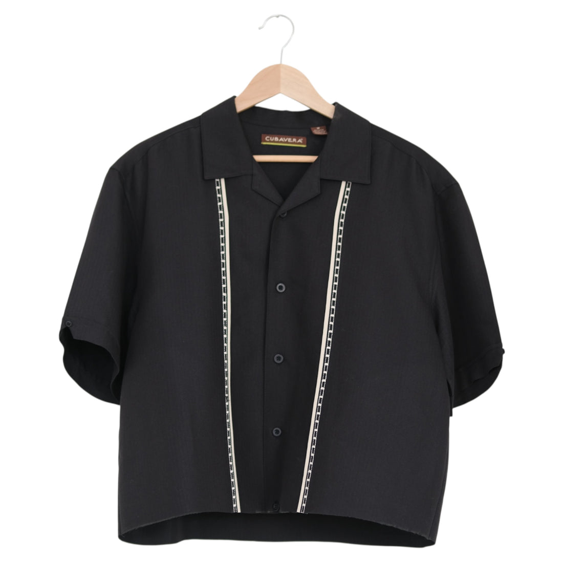 Black Tonal Stripe Button-Front Shirt | Medium