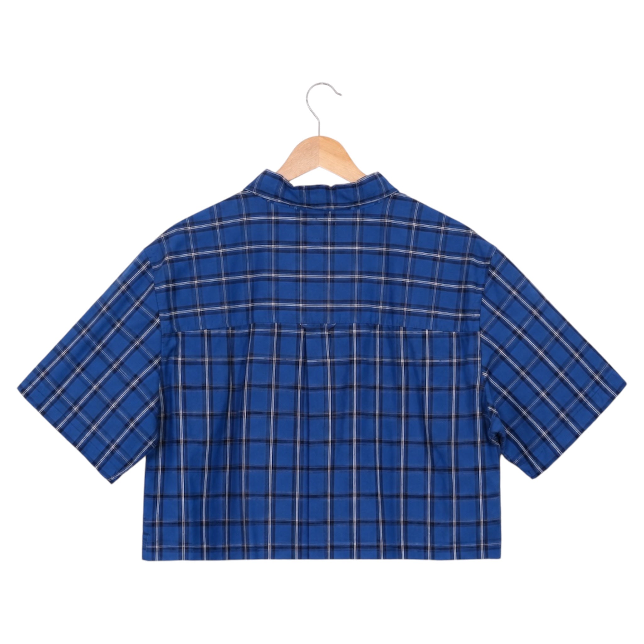 Reworked Vintage Blue Plaid Space Patch Shirt | One of One