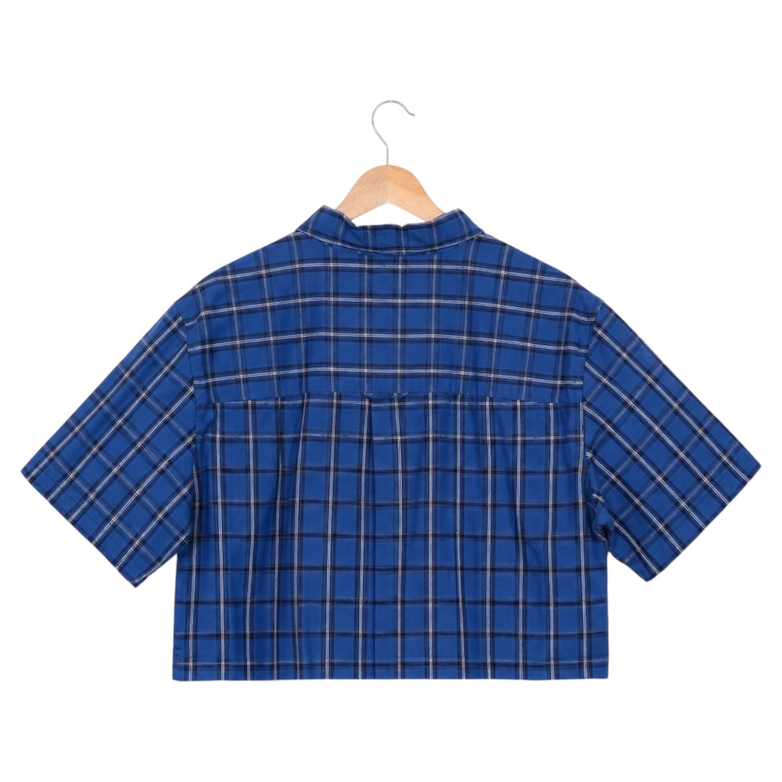 Reworked Vintage Blue Plaid Space Patch Shirt | One of One