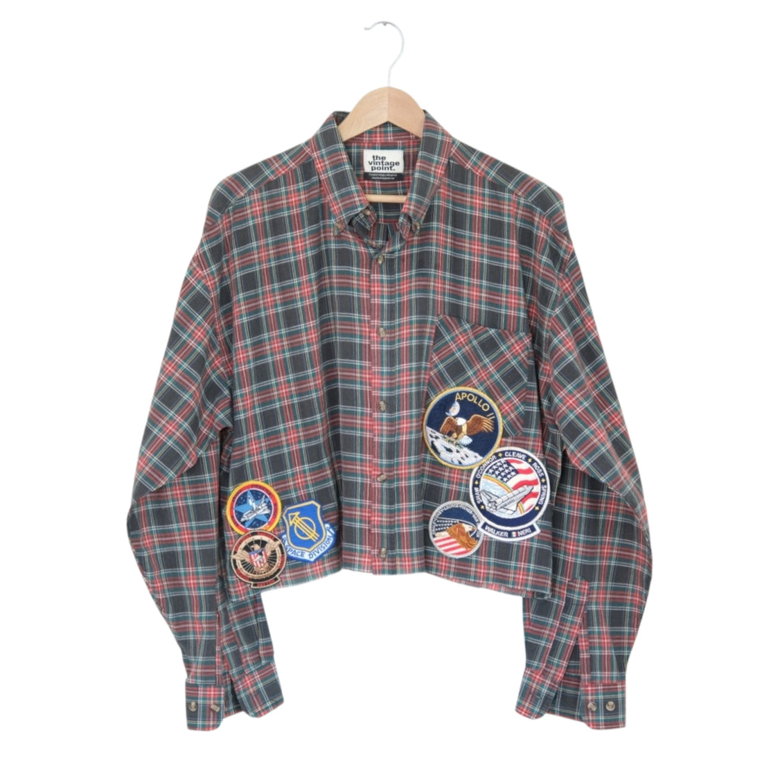 Reworked Vintage Plaid Space Patch Shirt | One of One