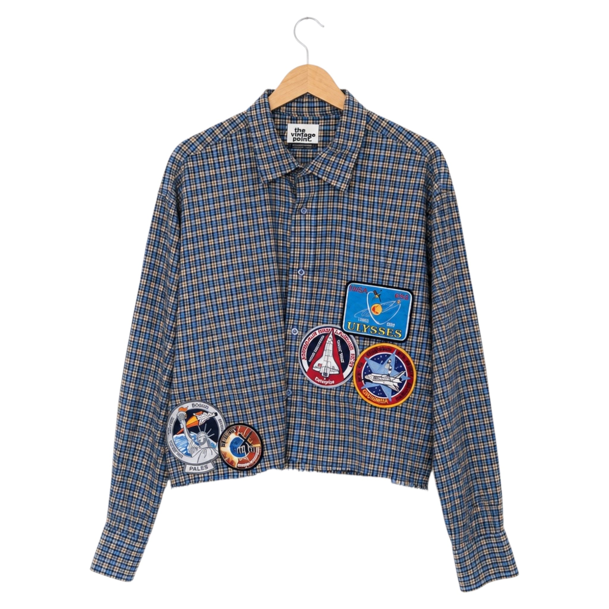 Reworked Vintage Plaid Space Patch Shirt | One of One