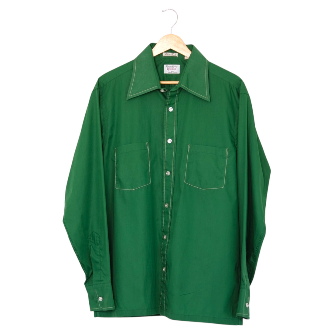 Vintage 70's Ross Atkins Contrast Stitch Button Front Shirt