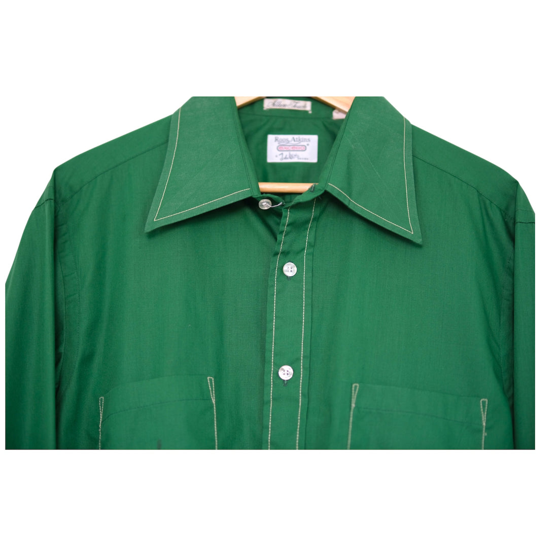 Vintage 70's Ross Atkins Contrast Stitch Button Front Shirt