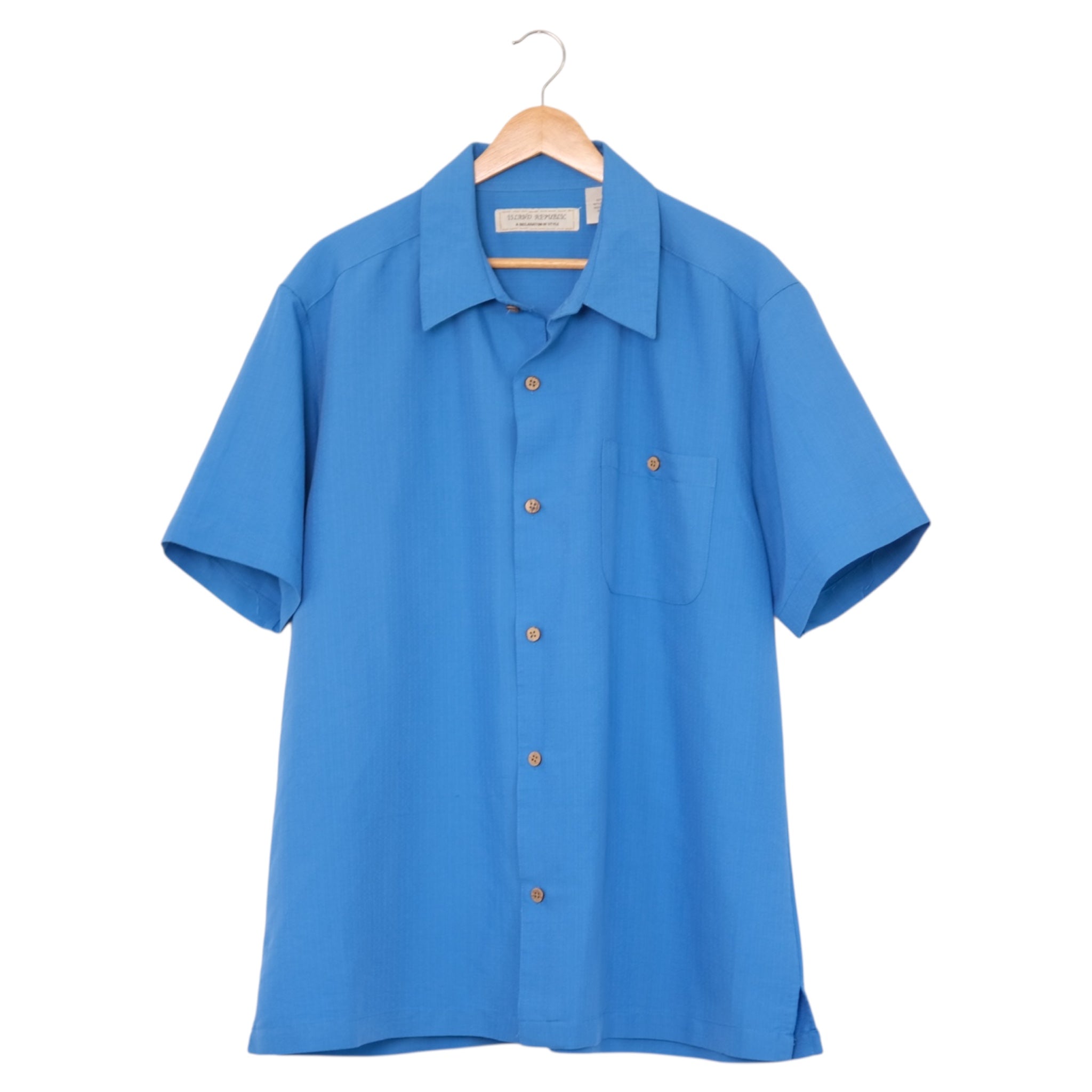 Vintage 90's Island Republic Blue Short Sleeve Button Front Shirt