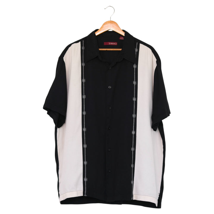 Vintage 90's Soprano Black & Ivory Colorblock Shirt