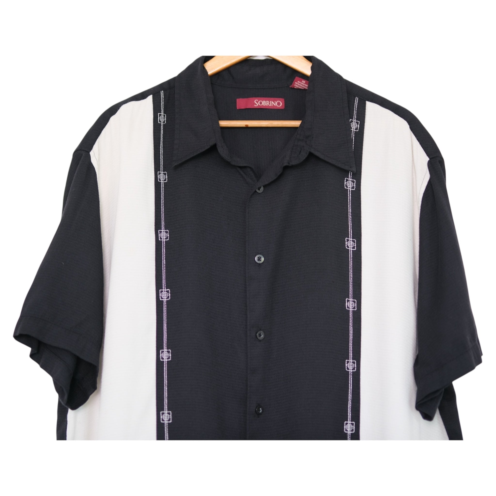 Vintage 90's Soprano Black & Ivory Colorblock Shirt