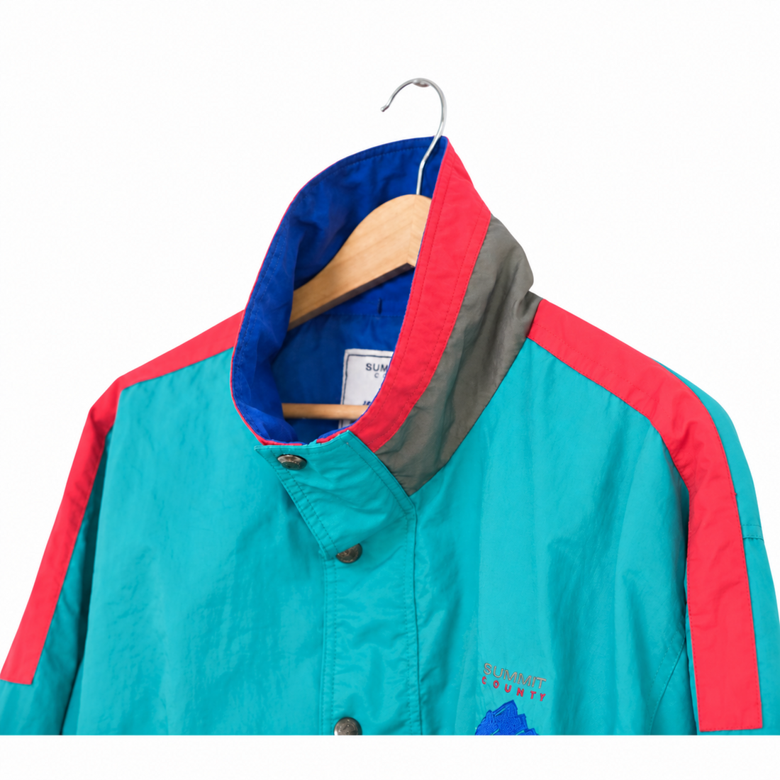 One-of-One Reworked Vintage Summit Colorblock Cropped Windbreaker | Medium