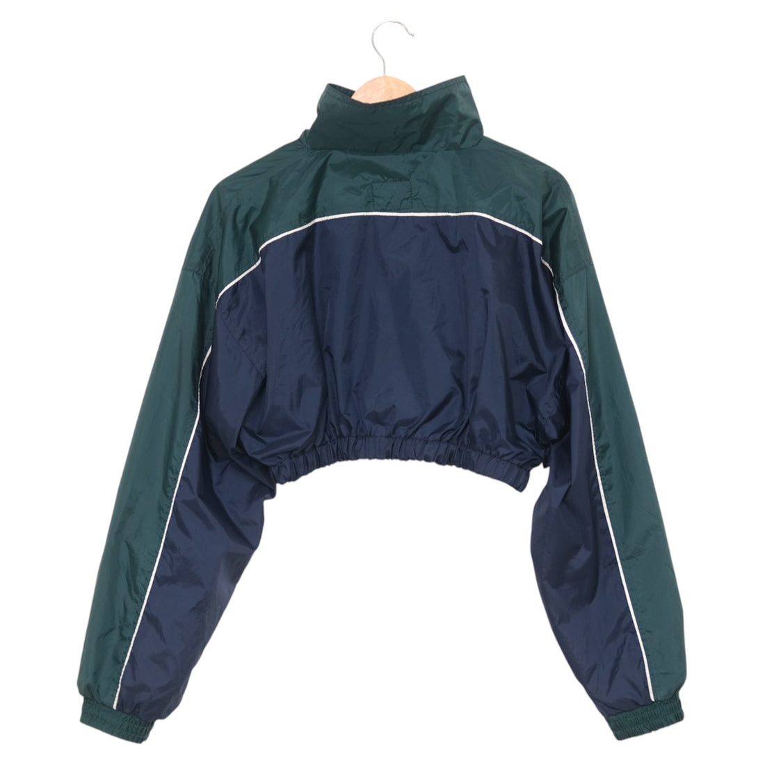 One-of-One Reworked Vintage Green Colorblock Cropped Windbreaker | Medium