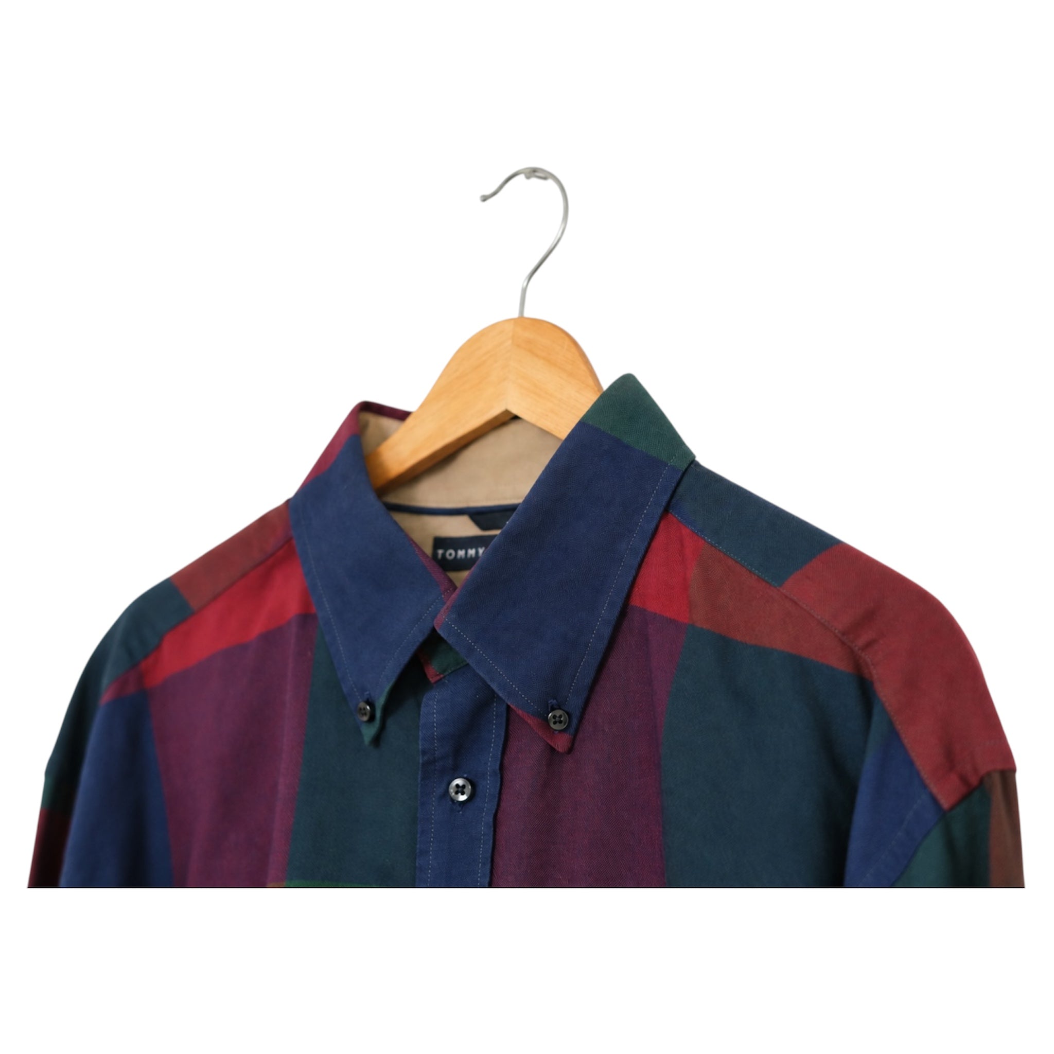 Vintage Tommy Hilfiger Multicolor Plaid Button-Front Shirt | Men’s Large