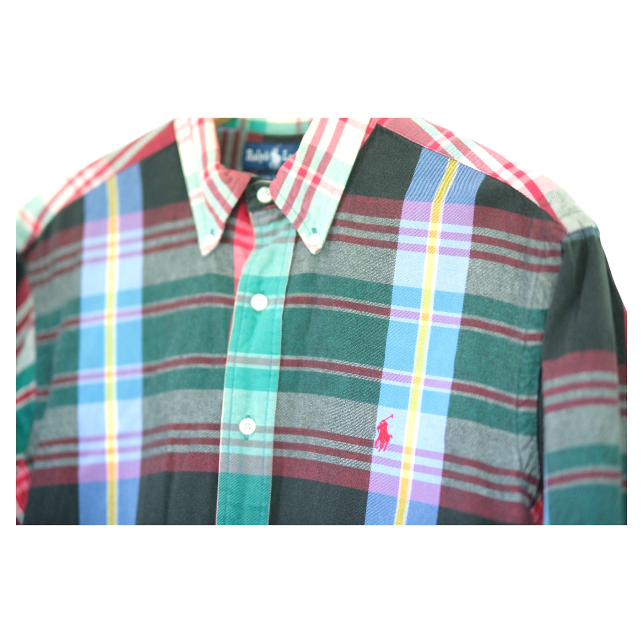 Vintage Ralph Lauren Multicolor Plaid Button-Down Shirt  Mens L