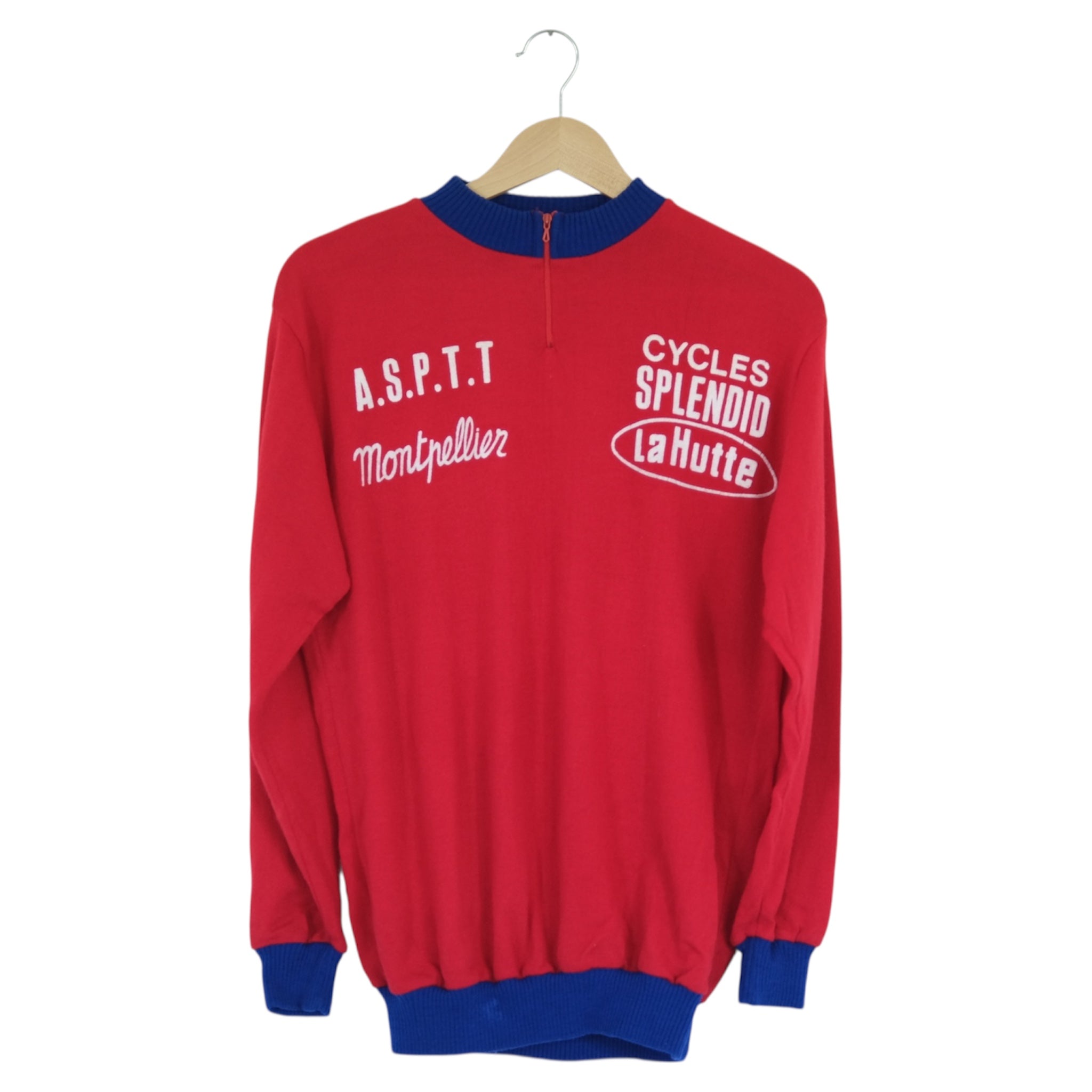 Vintage 1970s French Cycling A.S.P.T.T. Quarter-Zip Sweater