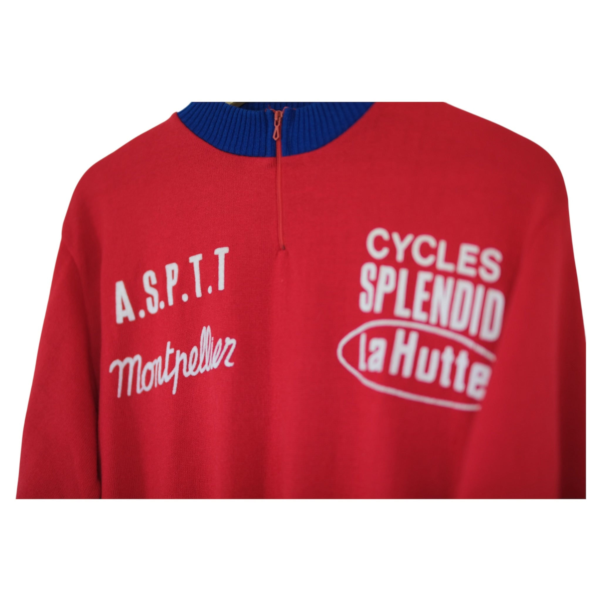 Vintage 1970s French Cycling A.S.P.T.T. Quarter-Zip Sweater