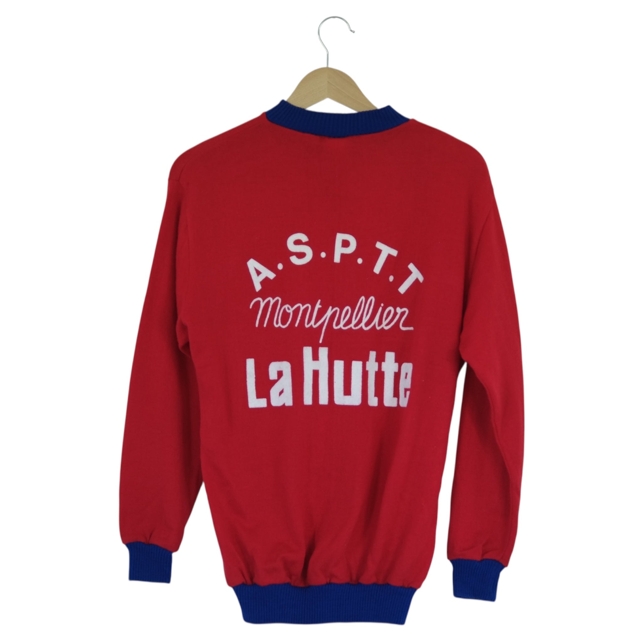Vintage 1970s French Cycling A.S.P.T.T. Quarter-Zip Sweater