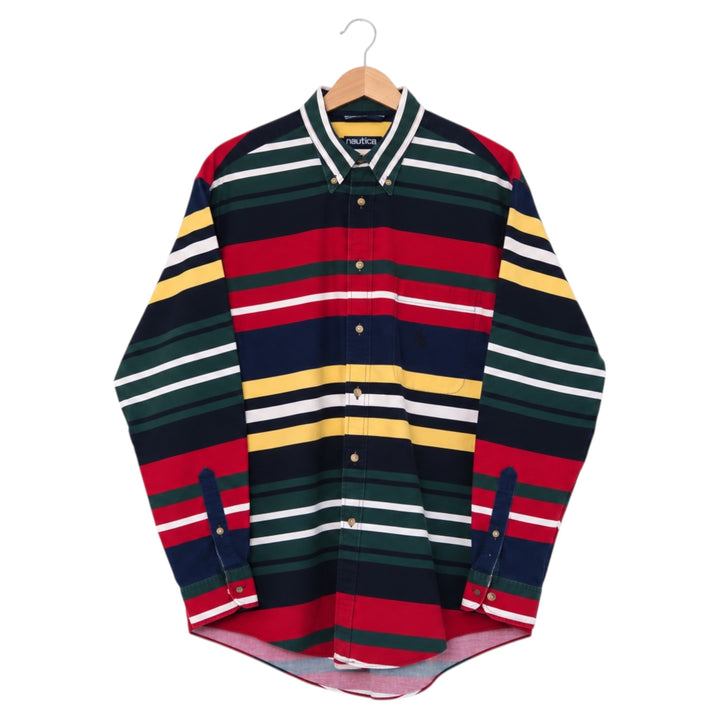 Vintage Nautica Multicolor Striped Button-Down Shirt