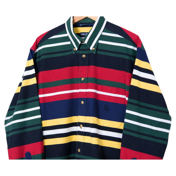 Vintage Nautica Multicolor Striped Button-Down Shirt